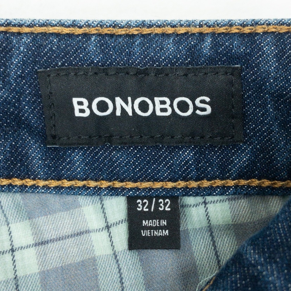 Bonobos Jeans Mens Size 32/32 Blue Slim Taper Dark Stretch Factory Sample New - Picture 3 of 16